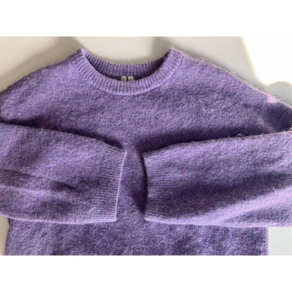 ARKET Bell-Sleeve Alpaca Jumper Purple Size Medium - Picture 5 of 7